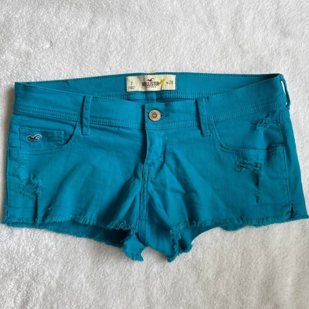 vintage hollister blue low rise shorts